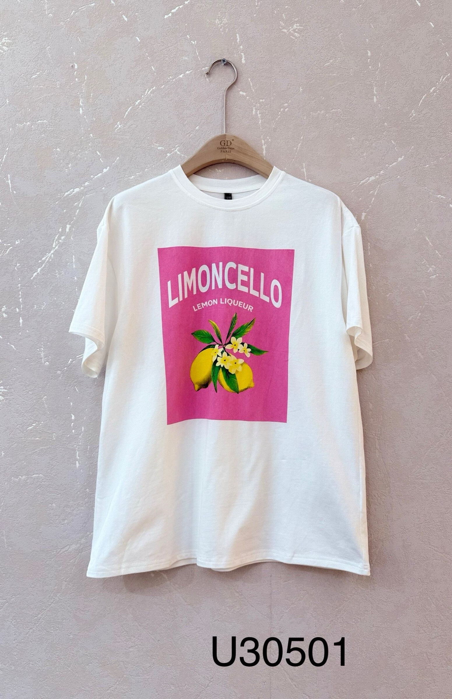 Mayorista GD Golden Days - Camiseta estampada blanca "Limoncello" para un estilo de verano refrescante.