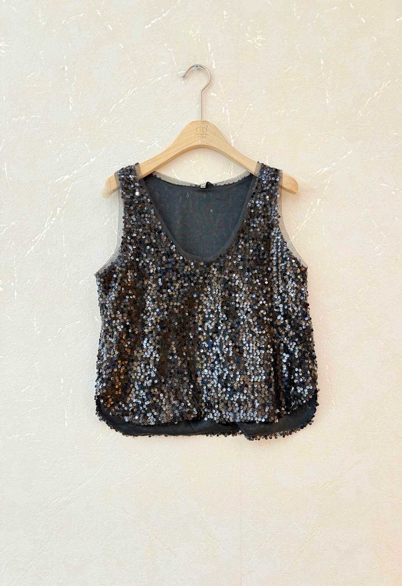 Grossiste GD Golden Days - Top sans manches en sequins scintillants