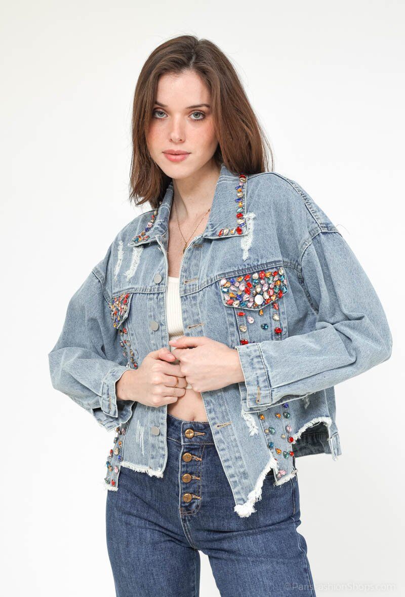 Grossiste GD Golden Days - Veste en jean avec petites perles