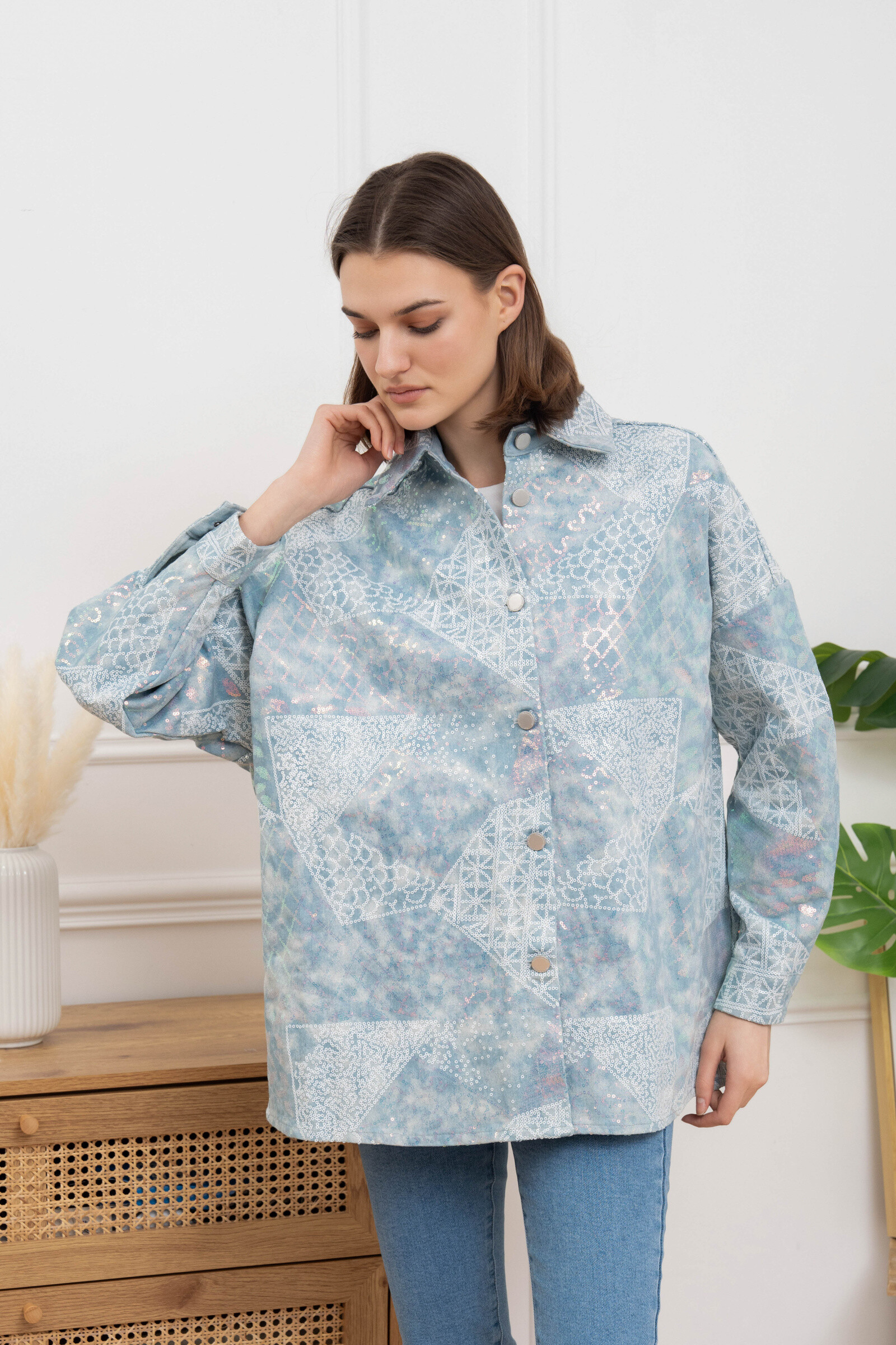 Grossista GD Golden Days - Ampia camicia di stampa patchwork