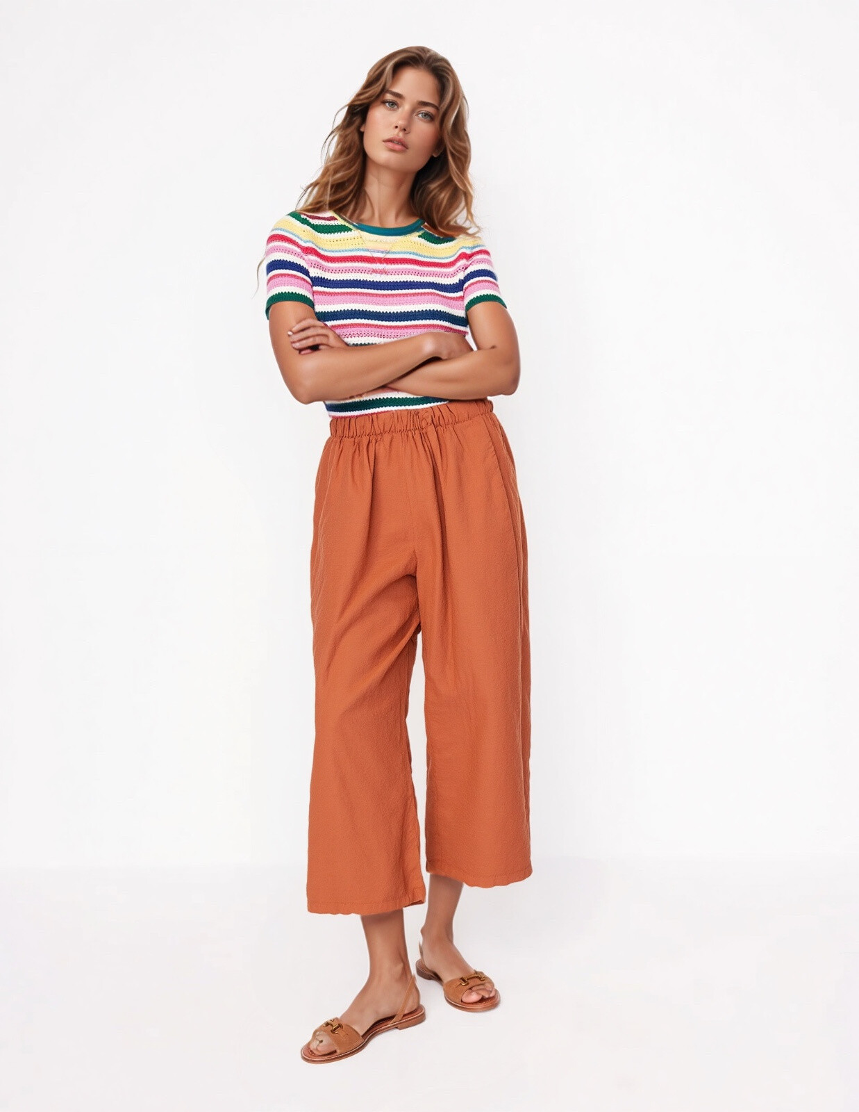 Wholesaler Genèse - Linen cropped pants