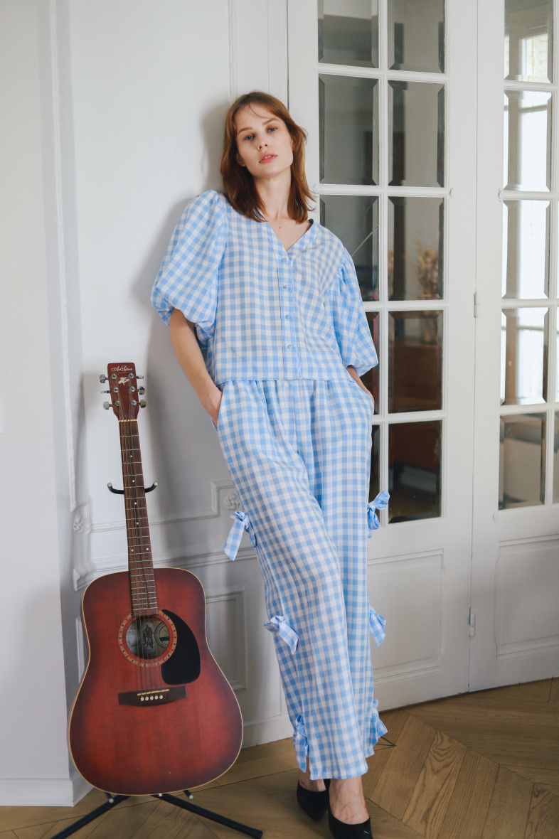 Wholesaler GG LUXE - Gingham patterned top