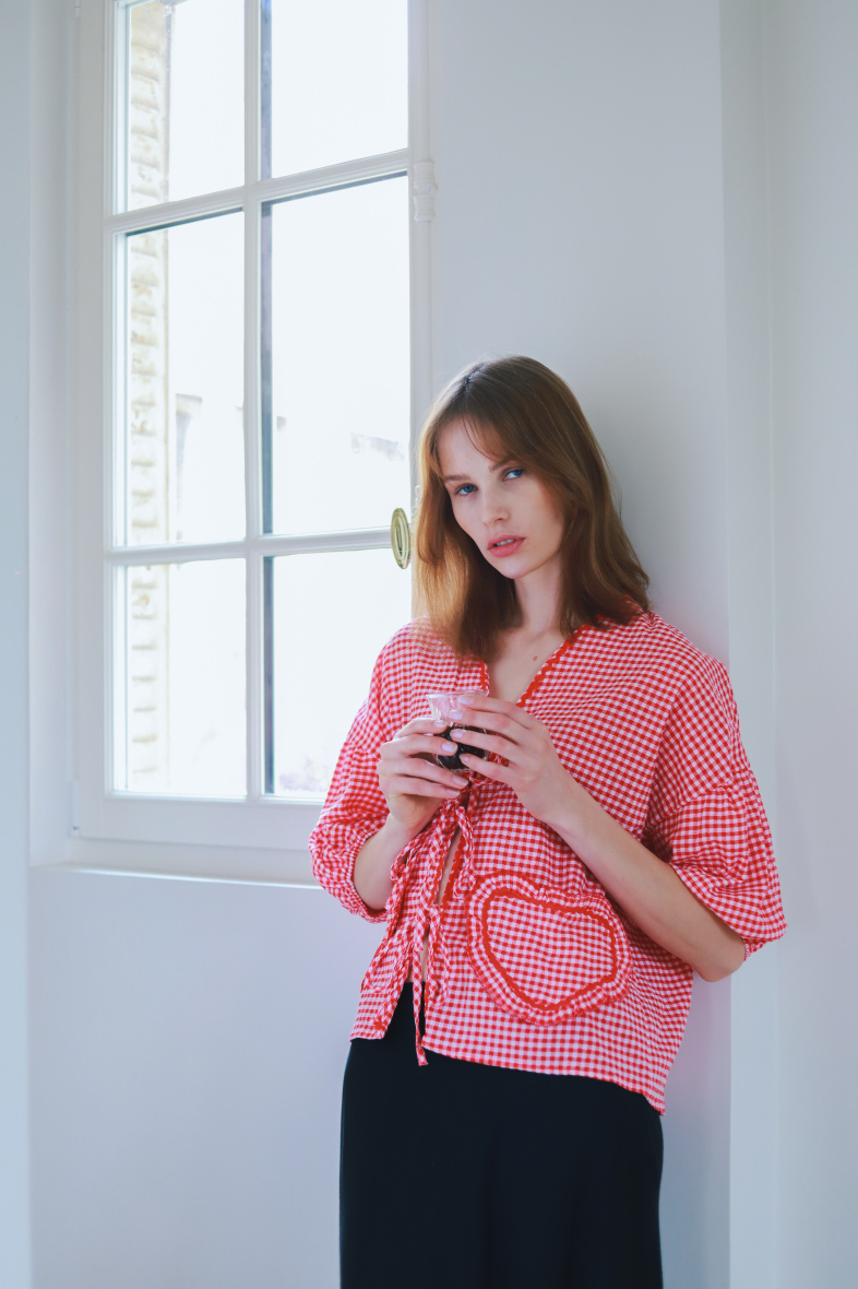 Wholesaler GG LUXE - Gingham patterned top
