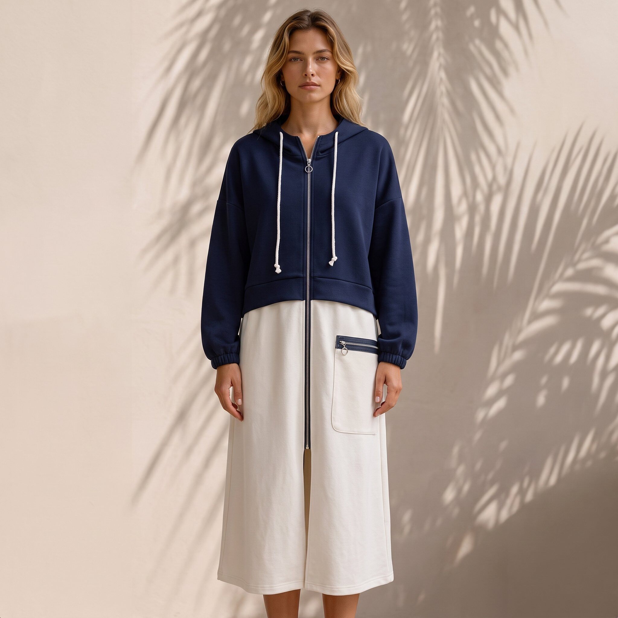 Wholesaler GI STUDIO - WOMEN'S DRESS WITH FRONT ZIP OPENING