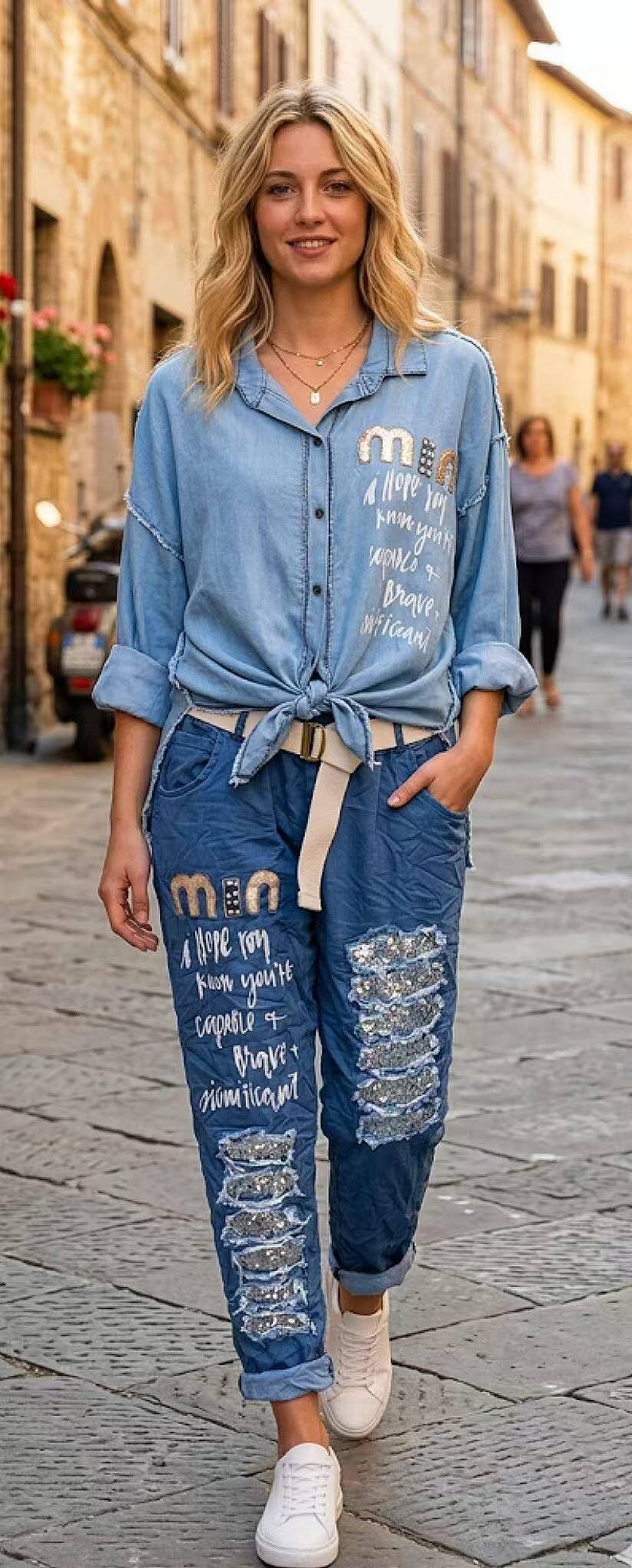 Grossista GI STUDIO - CAMICIA DA DONNA CON STAMPA DAVANTI