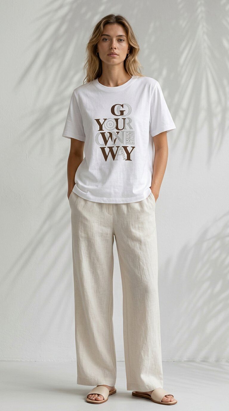 Mayorista GI STUDIO - Jersey de mujer con estampado de letras y diamantes de imitación