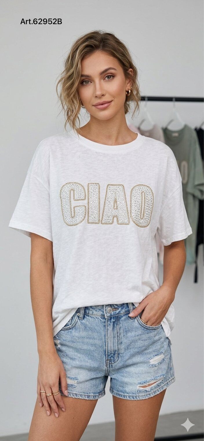 Wholesaler GI STUDIO - Women's top with 'Ciao' print