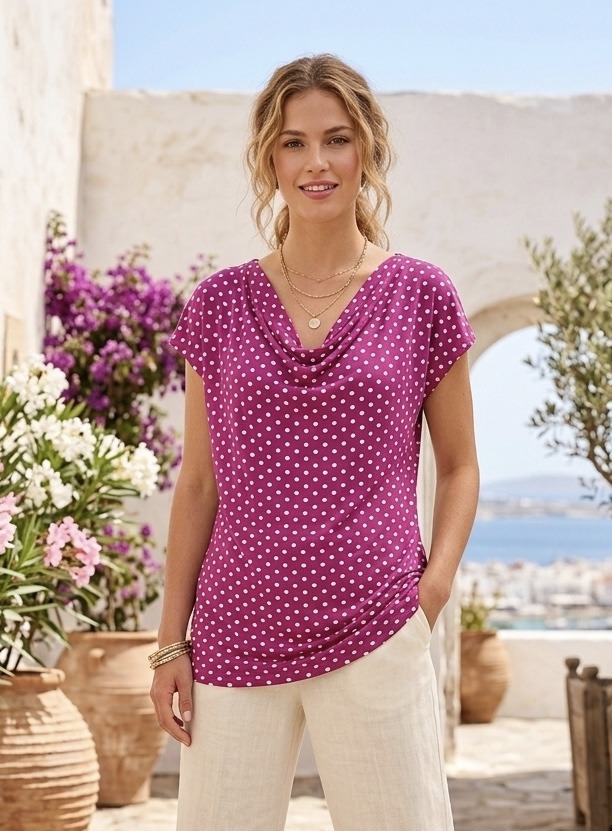 Wholesaler Giada - Draped neckline t-shirt