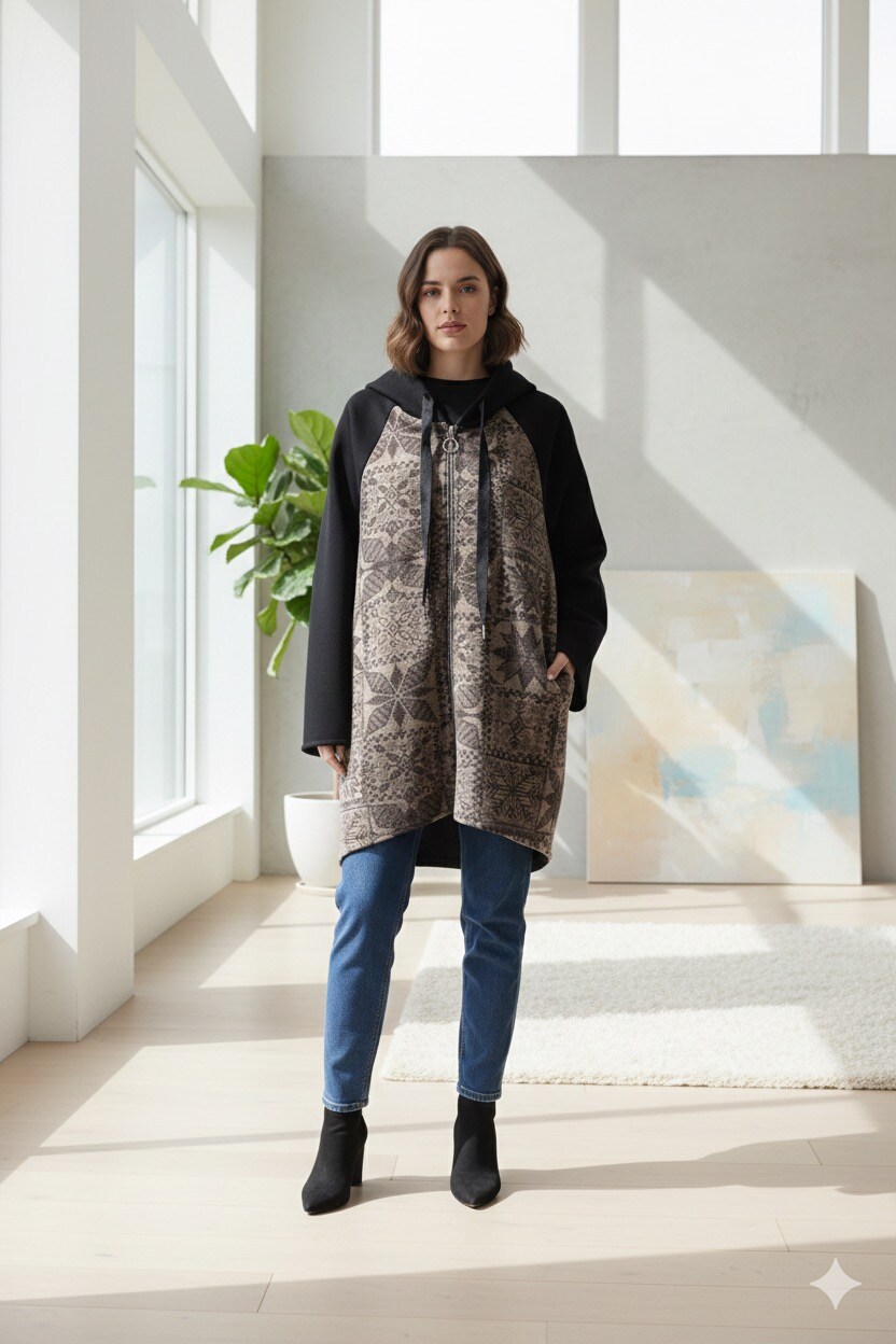 Wholesaler Giada - Mid-length jacket with front pattern