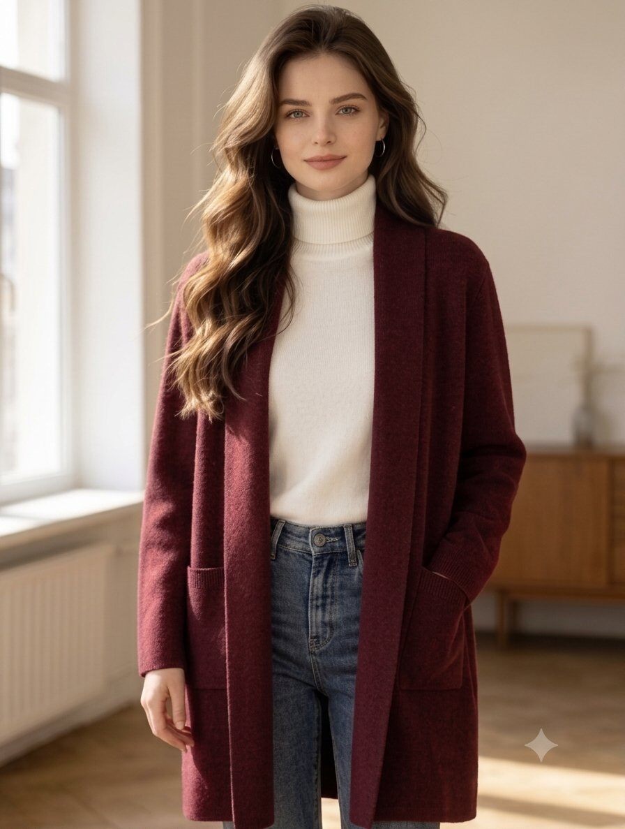 Wholesaler Giada - Long knit cardigan with long sleeves