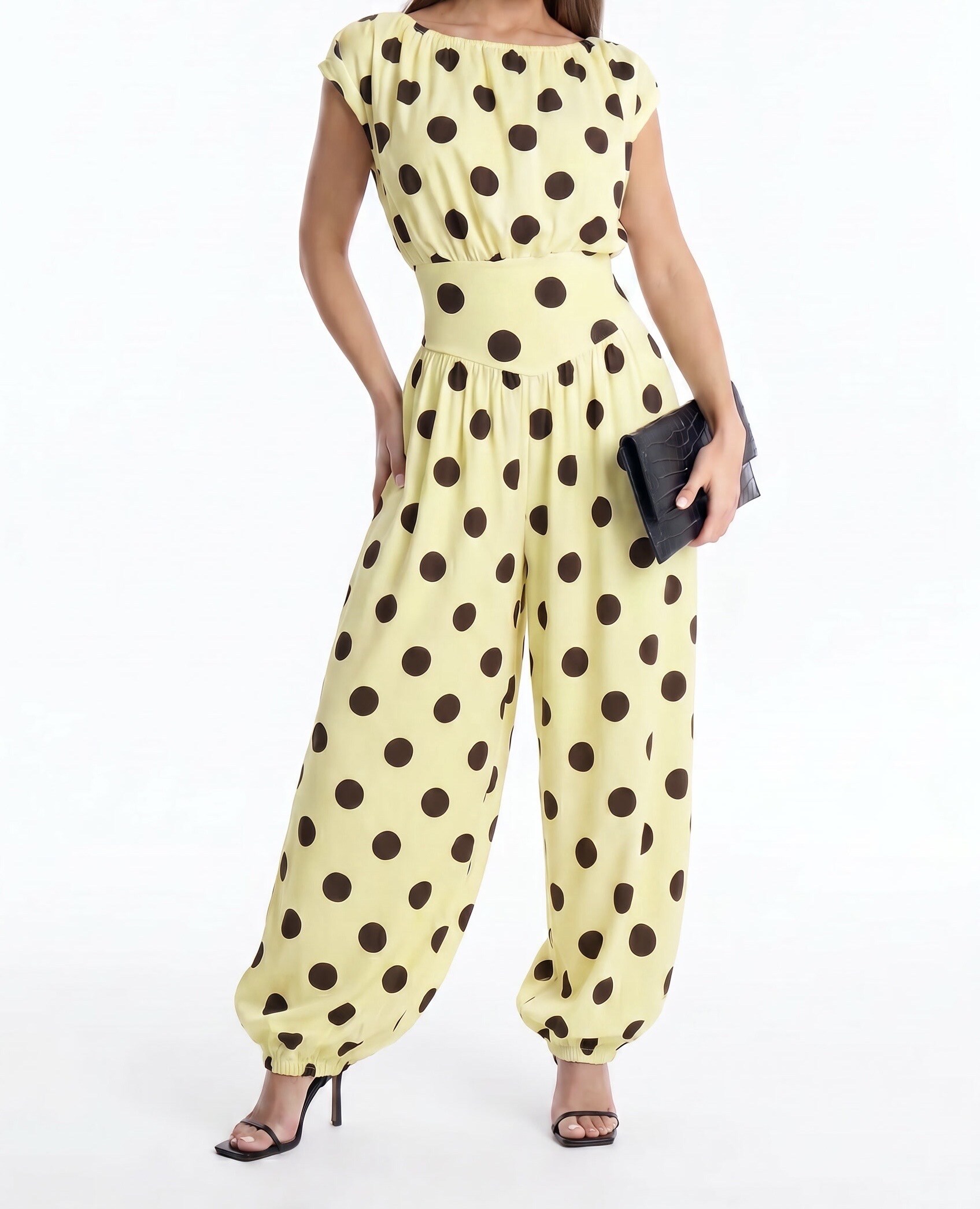 Grossiste Giorgia - Combi-pantalon Sans Manches à Taille Cintrée