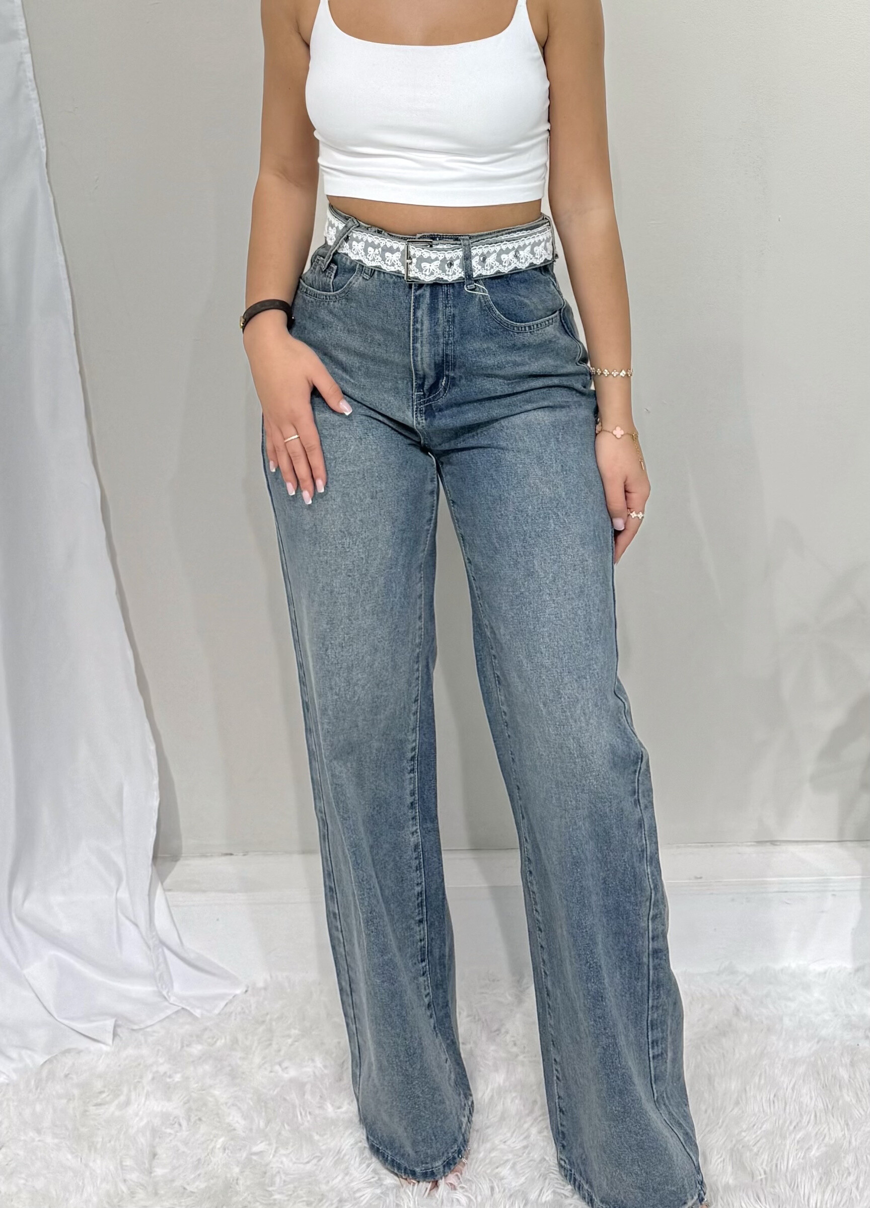 Großhändler Soy & Co - Jeans mit Spitzengürtel