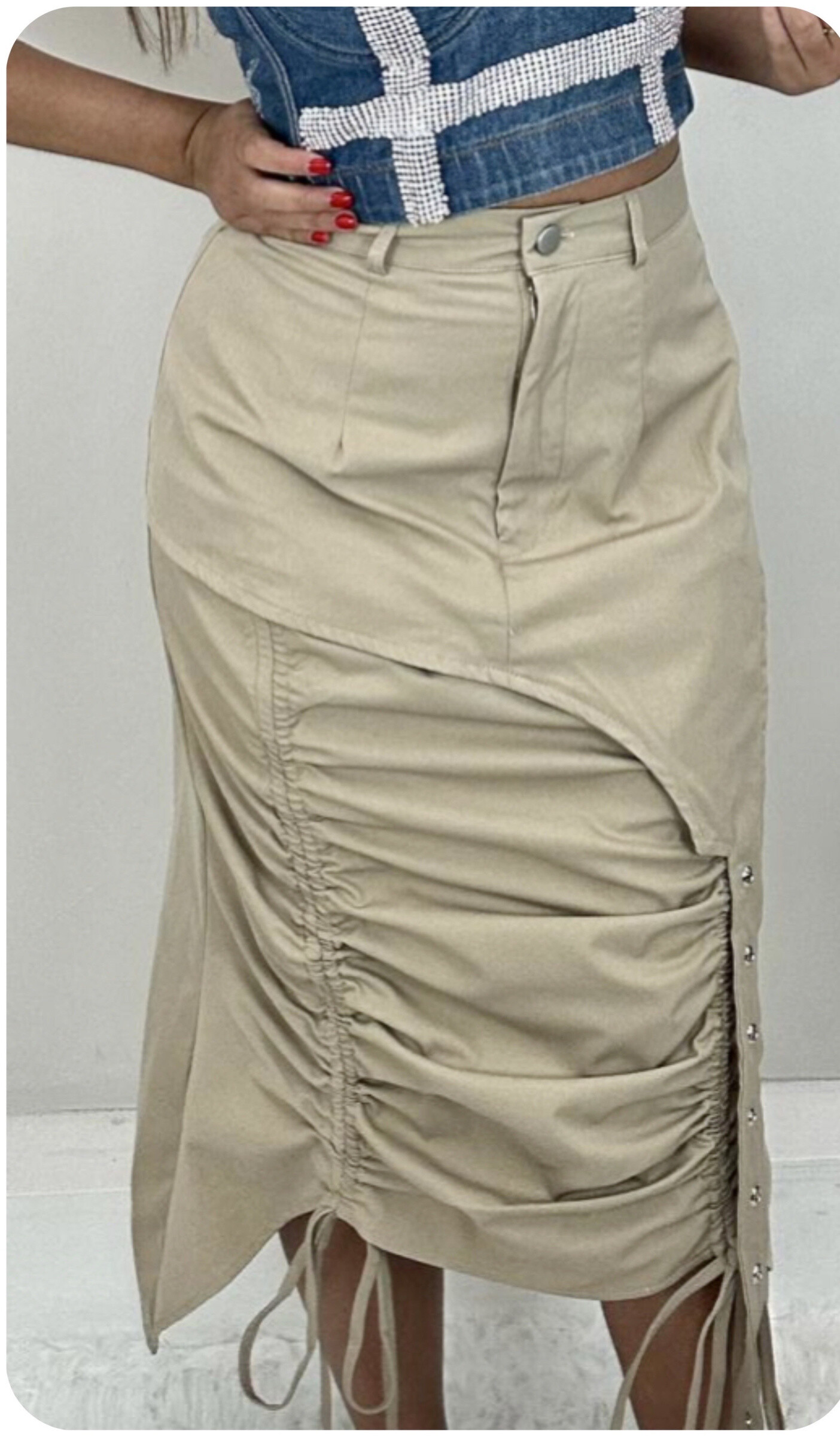 Grossiste Soy & Co - jupe cargo avec cordons de serrage
