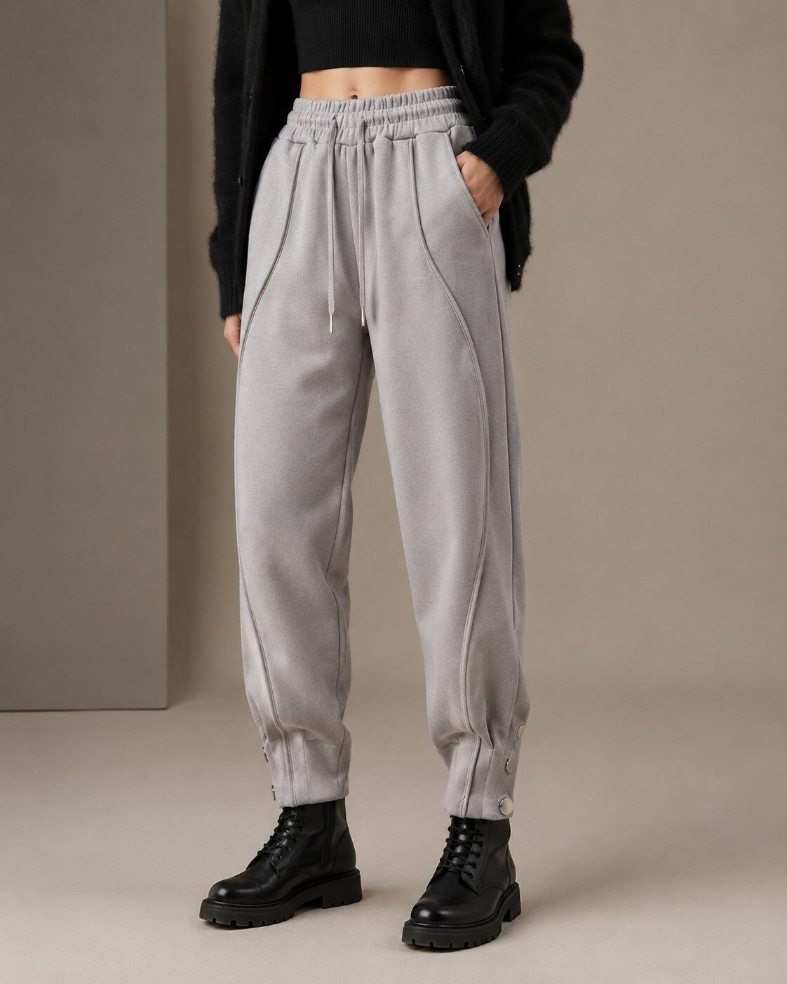 Grossiste Giorgia - Pantalon de jogging casual à cordon et boutons