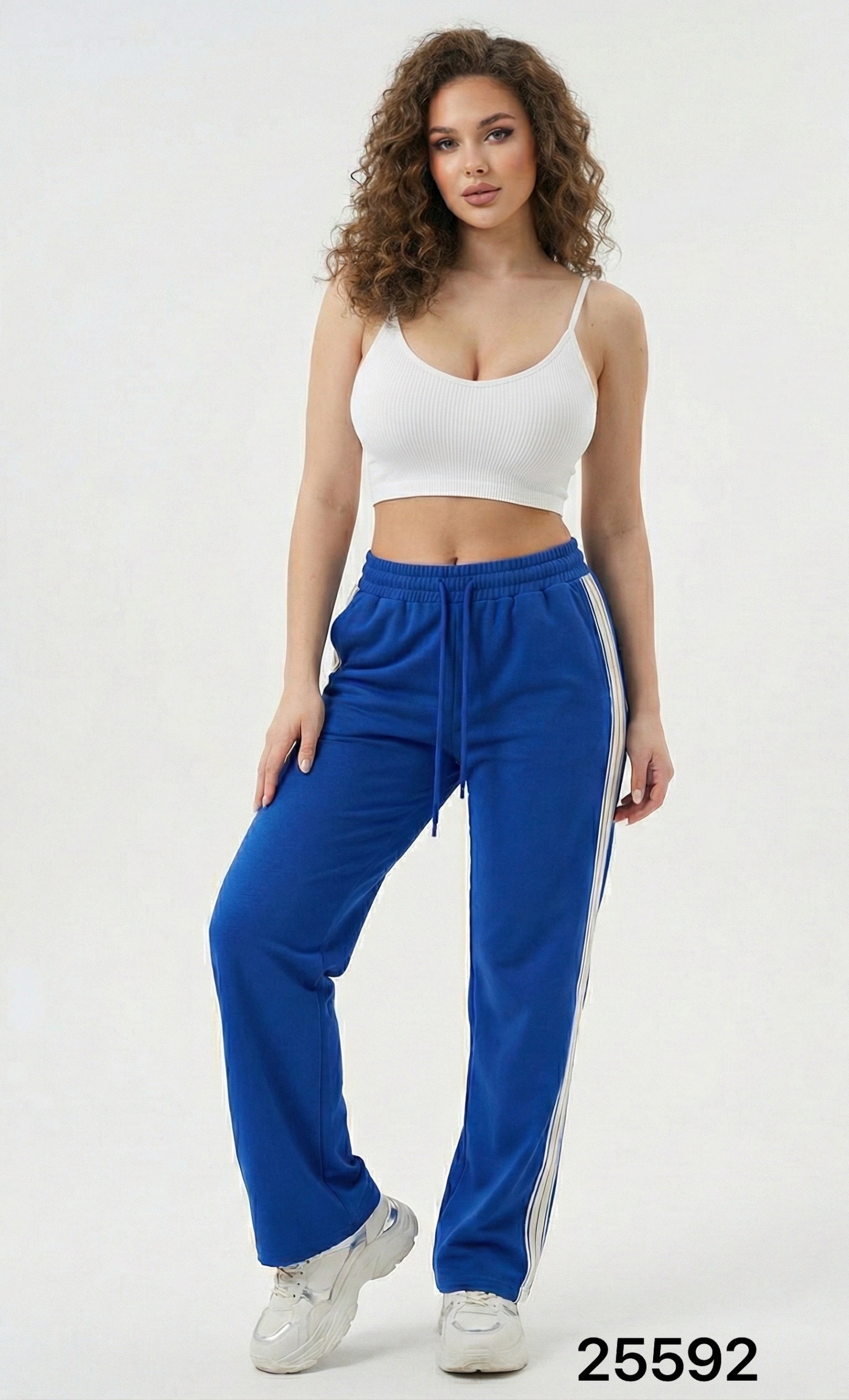 Mayorista Giorgia - Pantalón fluido casual con rayas en contraste
