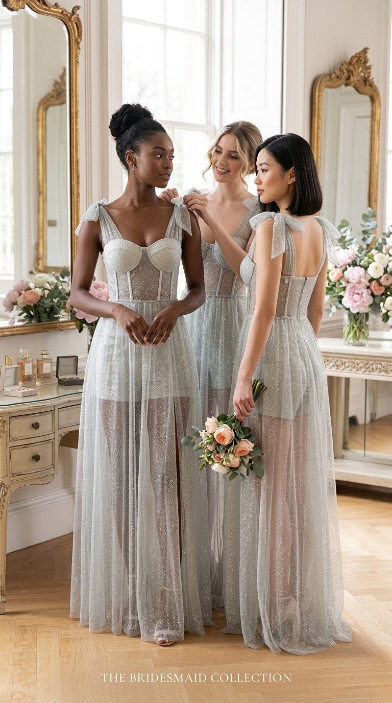 Wholesaler Giorgia - Long Sequin Semi-Transparent Dress