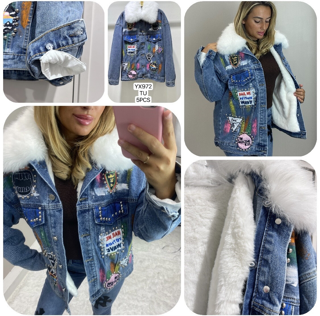 Wholesaler Soy & Co - fur-lined denim jacket