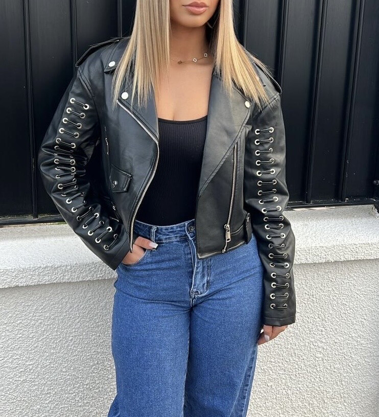 Wholesaler Soy & Co - leather jacket with strips