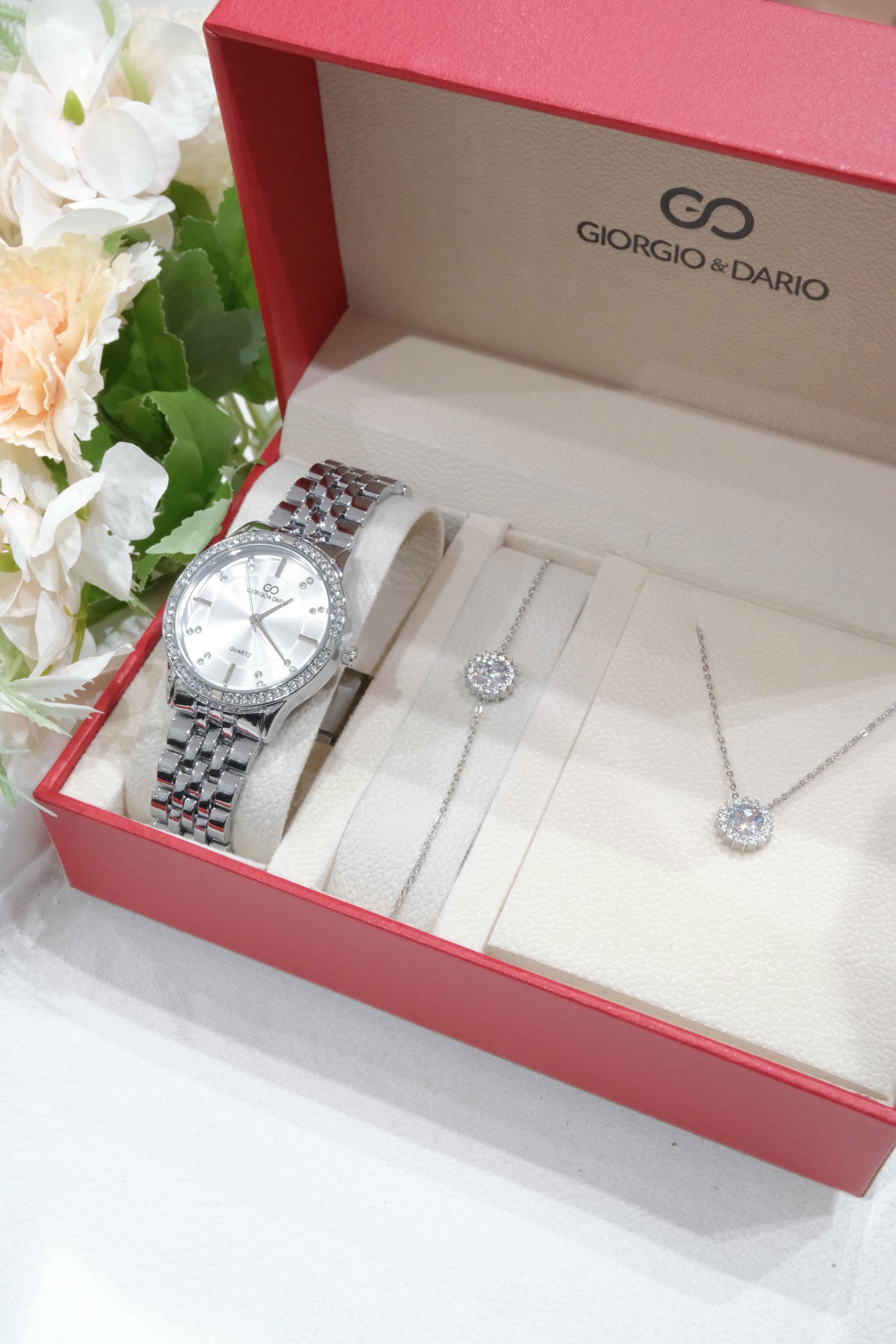 Grossiste Giorgio & Dario - COFFRET FEMME AVEC PARURE ACIER