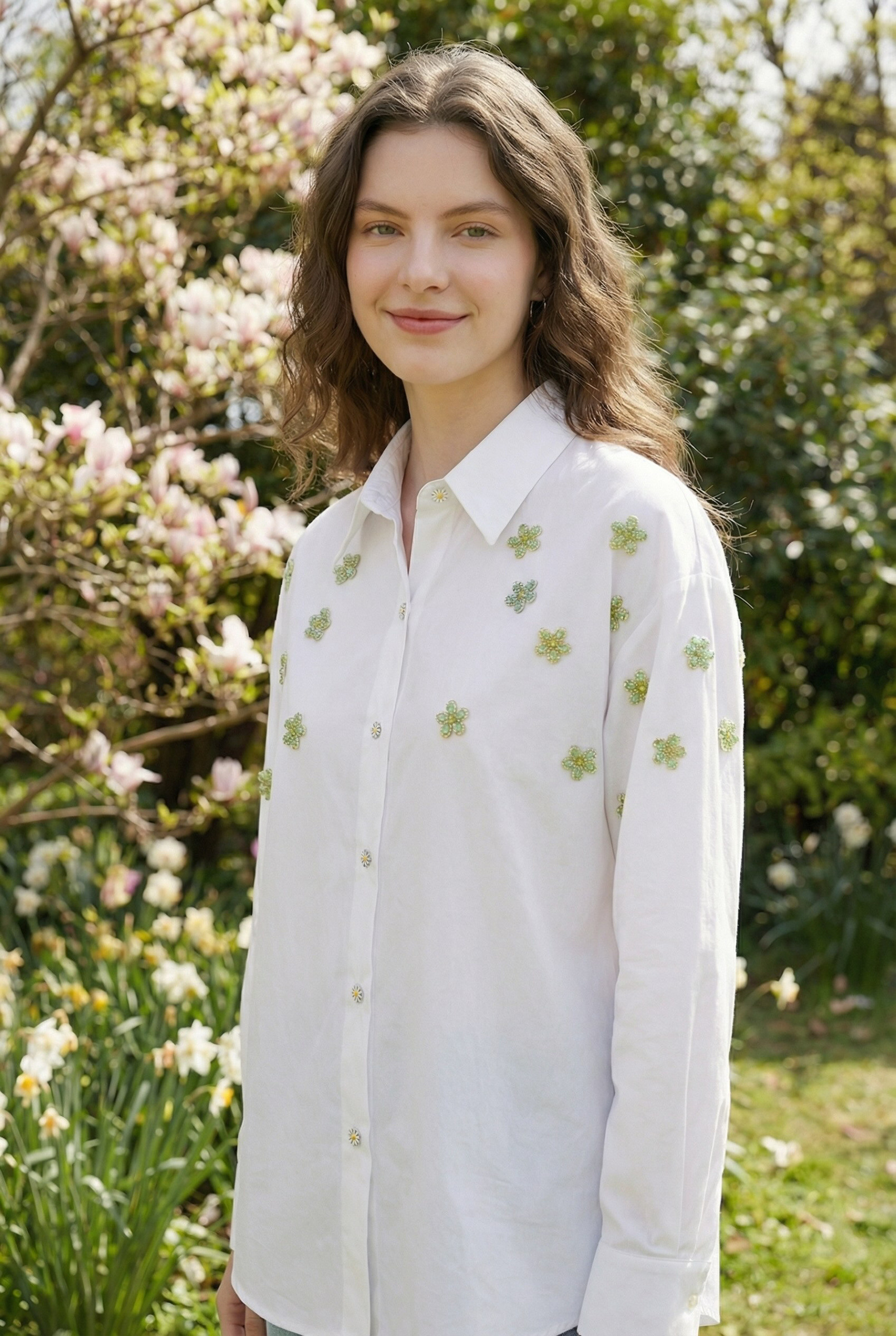 Chemise brodée Eden Blanc – Adore Paris