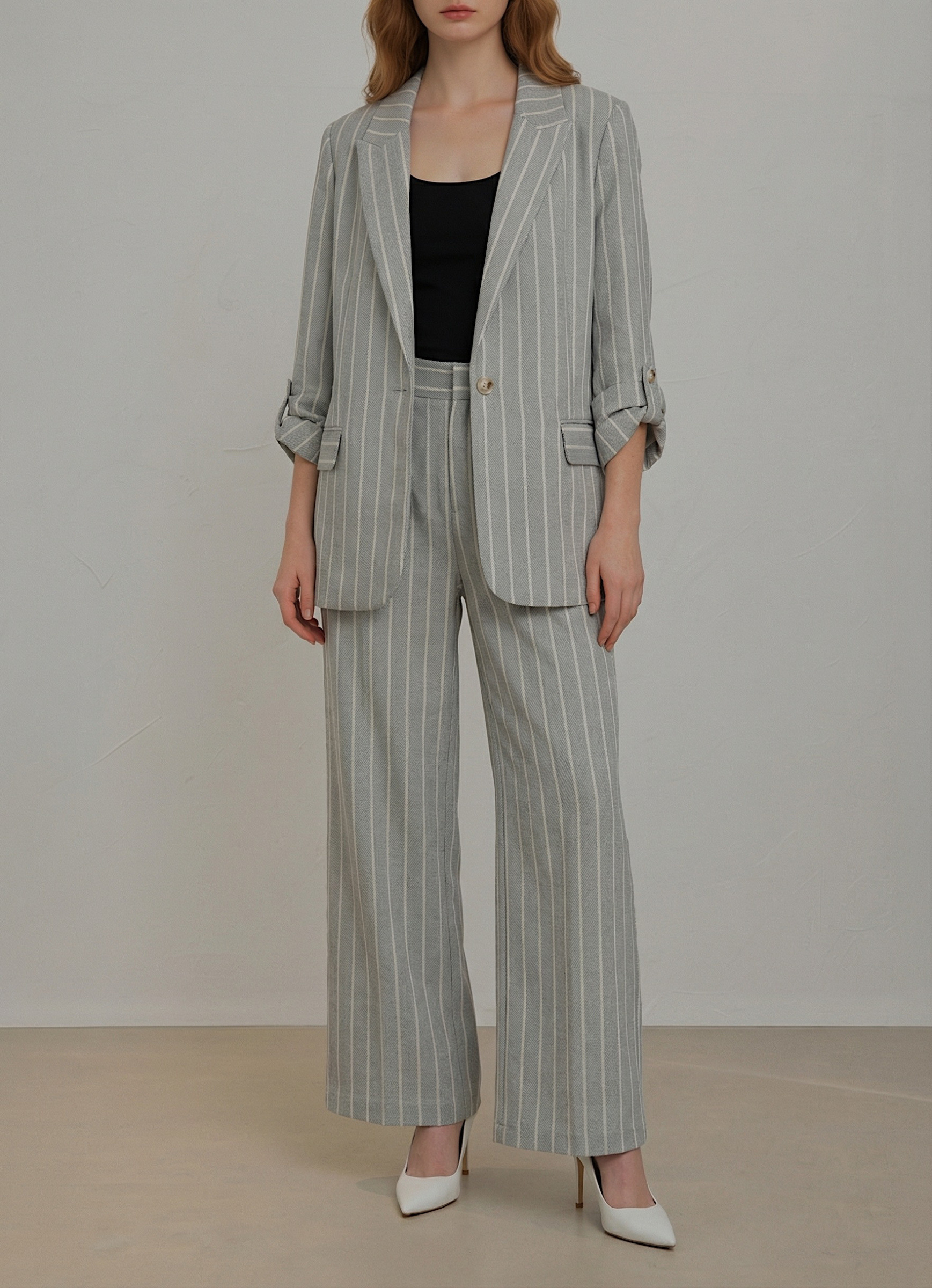 Wholesaler Giovanni Paris - STRAIGHT-CUT PANTS WITH VERTICAL SHINY STRIPS