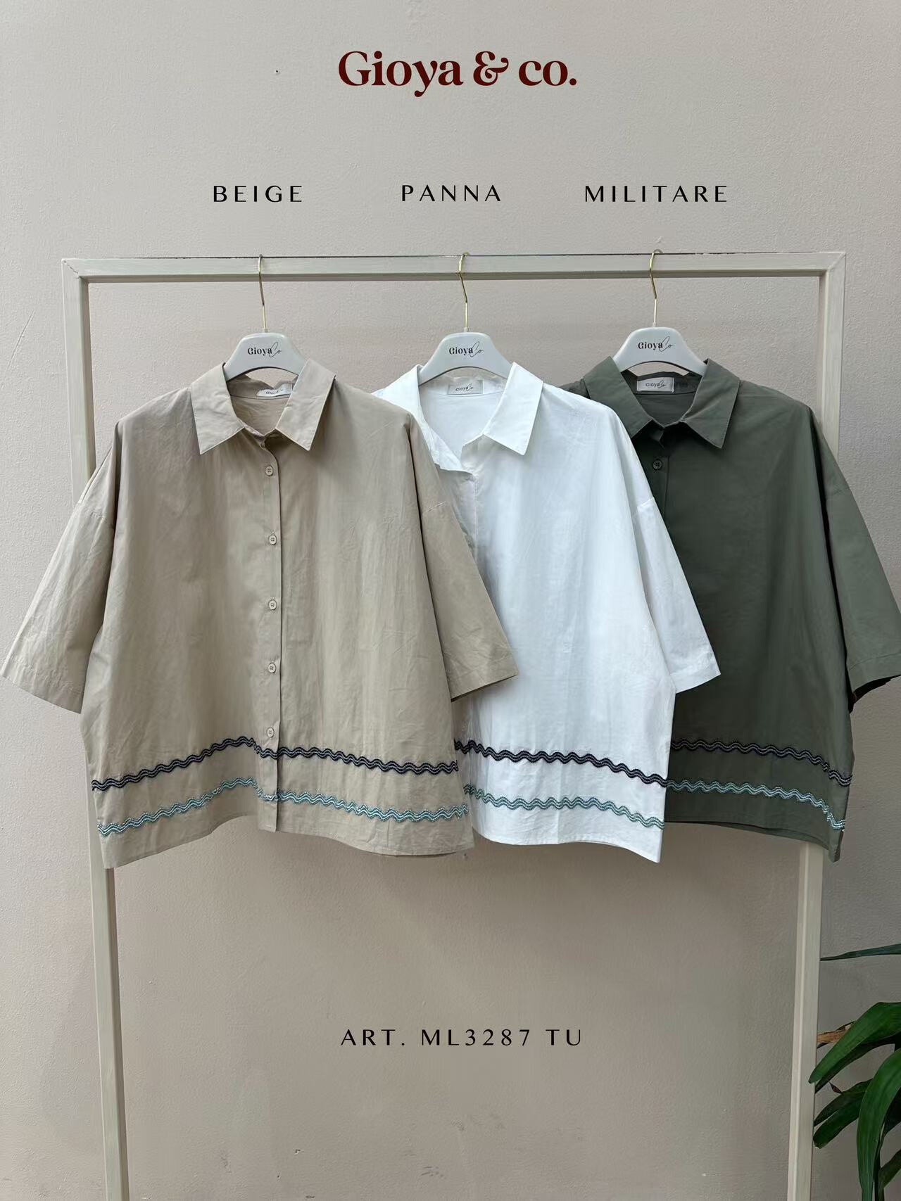 Mayorista GIOYA&CO - Camisa con bordado de olas