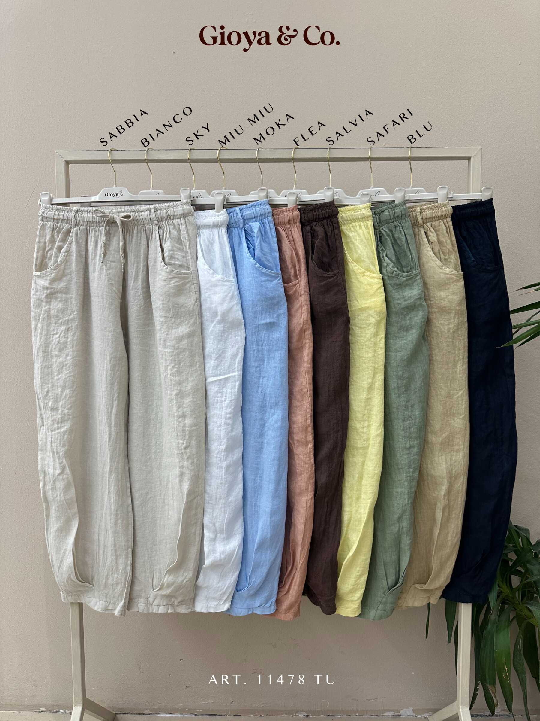 Grossiste GIOYA&CO - Pantalon en lin