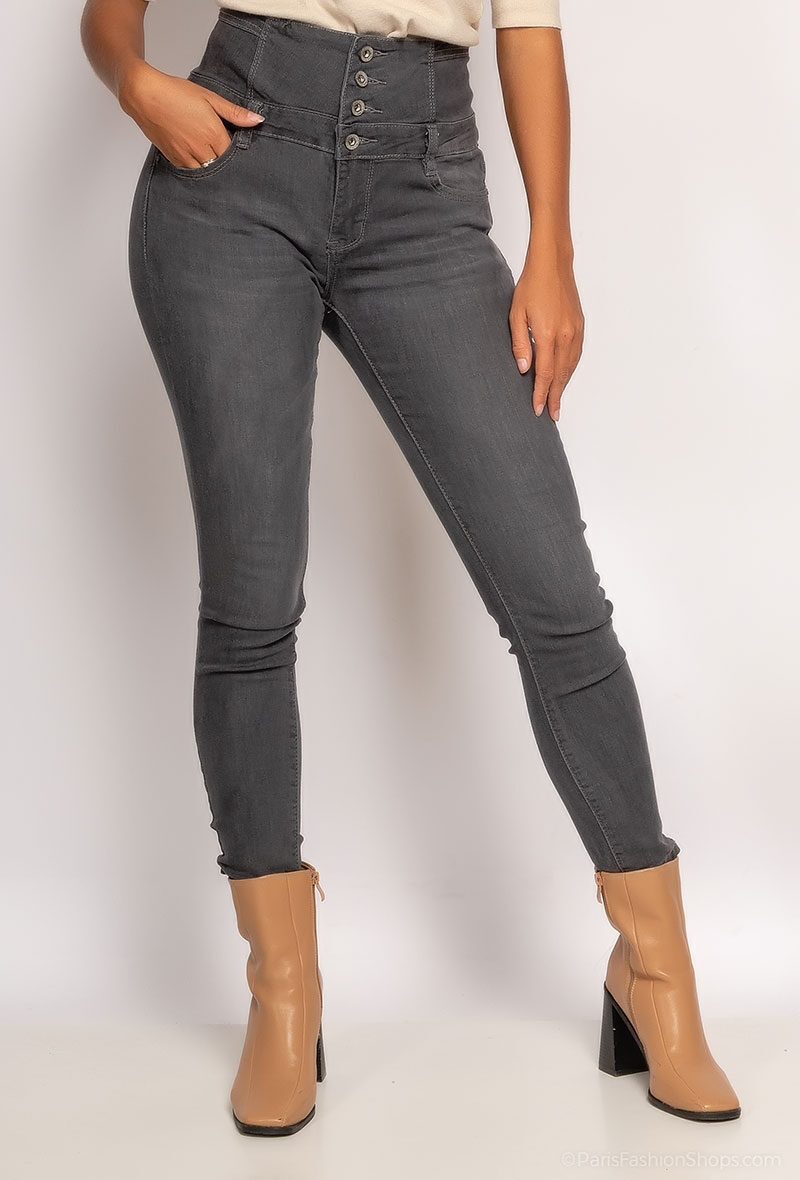 Grossiste Girl Vivi - Jean slim à taille haute