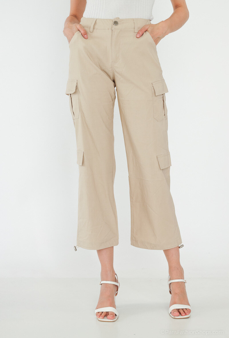 Grossiste Girl Vivi - Jean cargo droit, PARACHUT FIT