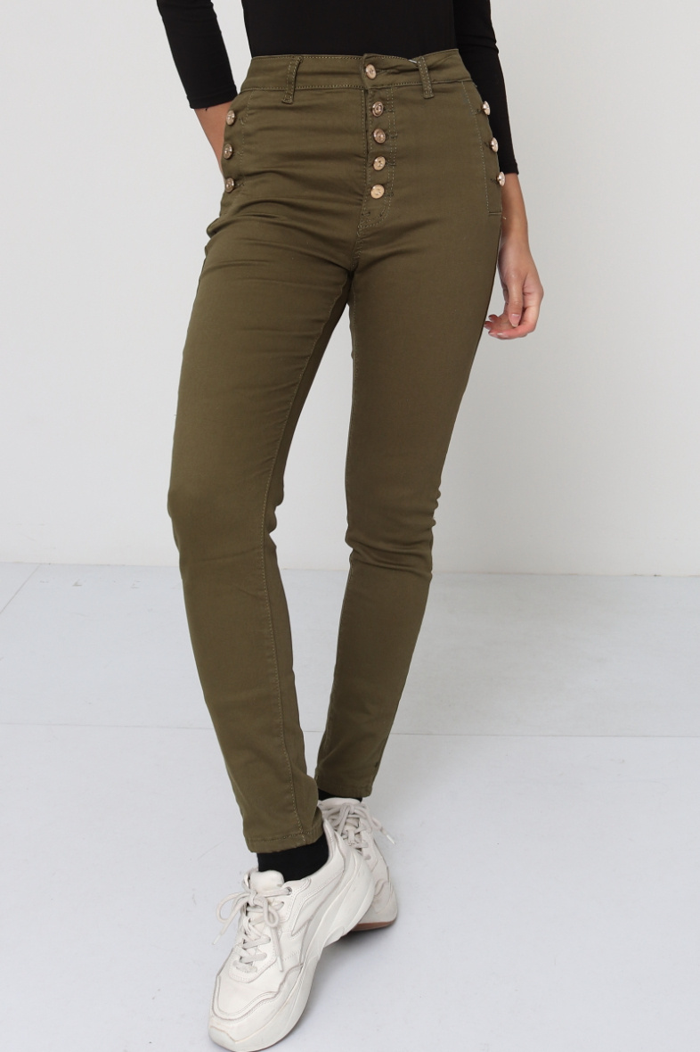 Wholesaler Girl Vivi - Buttoned skinny pants