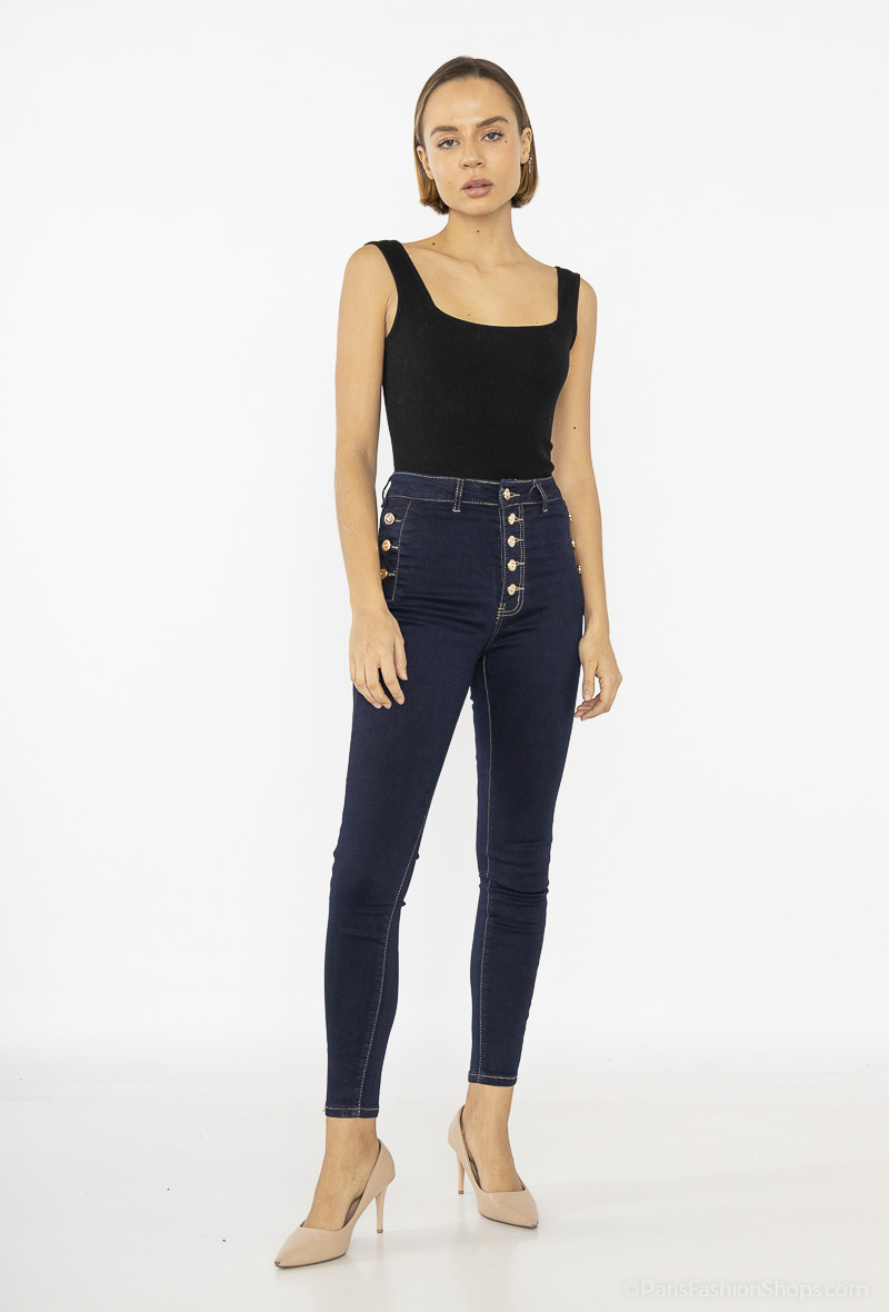 Wholesaler Girl Vivi - Buttoned skinny pants