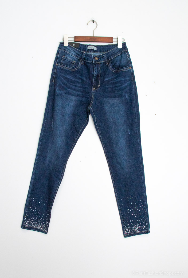 Grossista Girl Vivi - Jeans skinny con strass