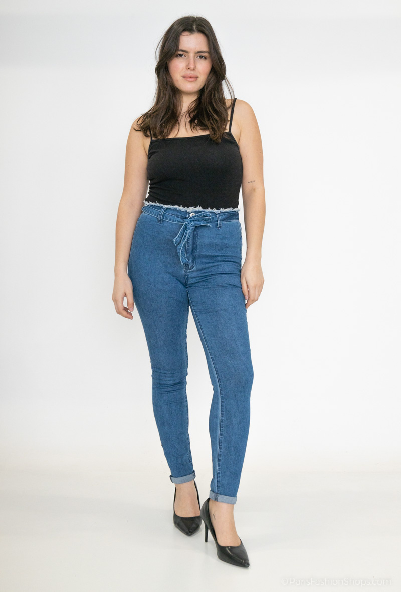 Wholesaler Girl Vivi - Slim jeans with belt