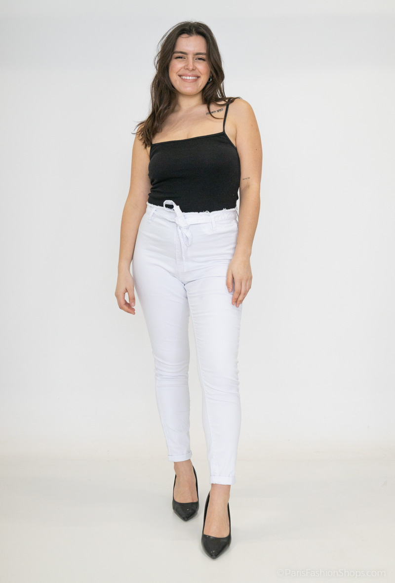 Grossiste Girl Vivi - Jean Slim avec ceinture