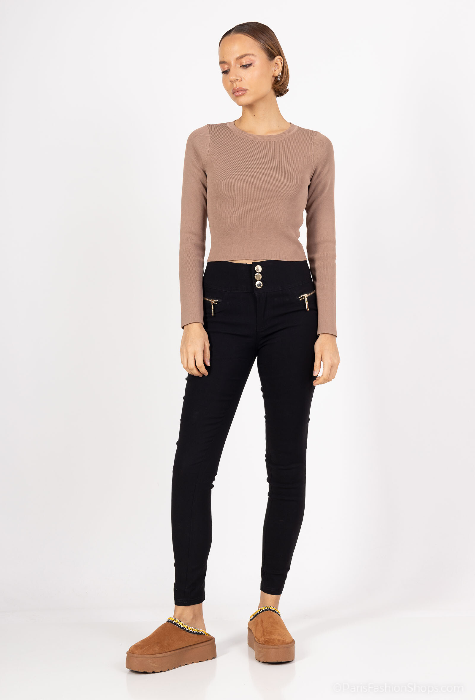 Wholesaler Girl Vivi - Buttoned skinny pants