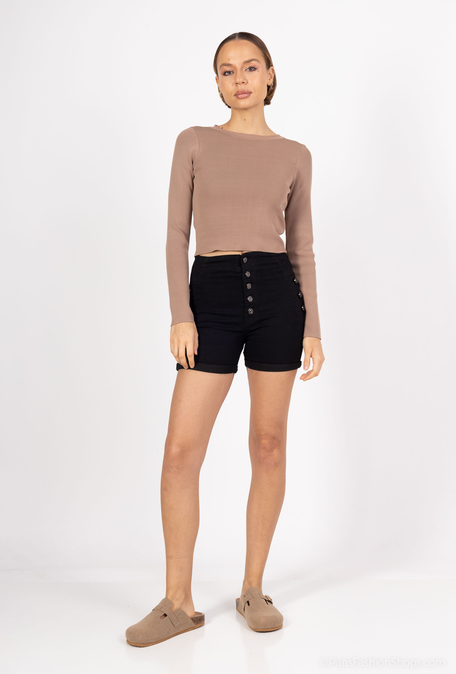 Wholesaler Girl Vivi - Buttoned Denim shorts