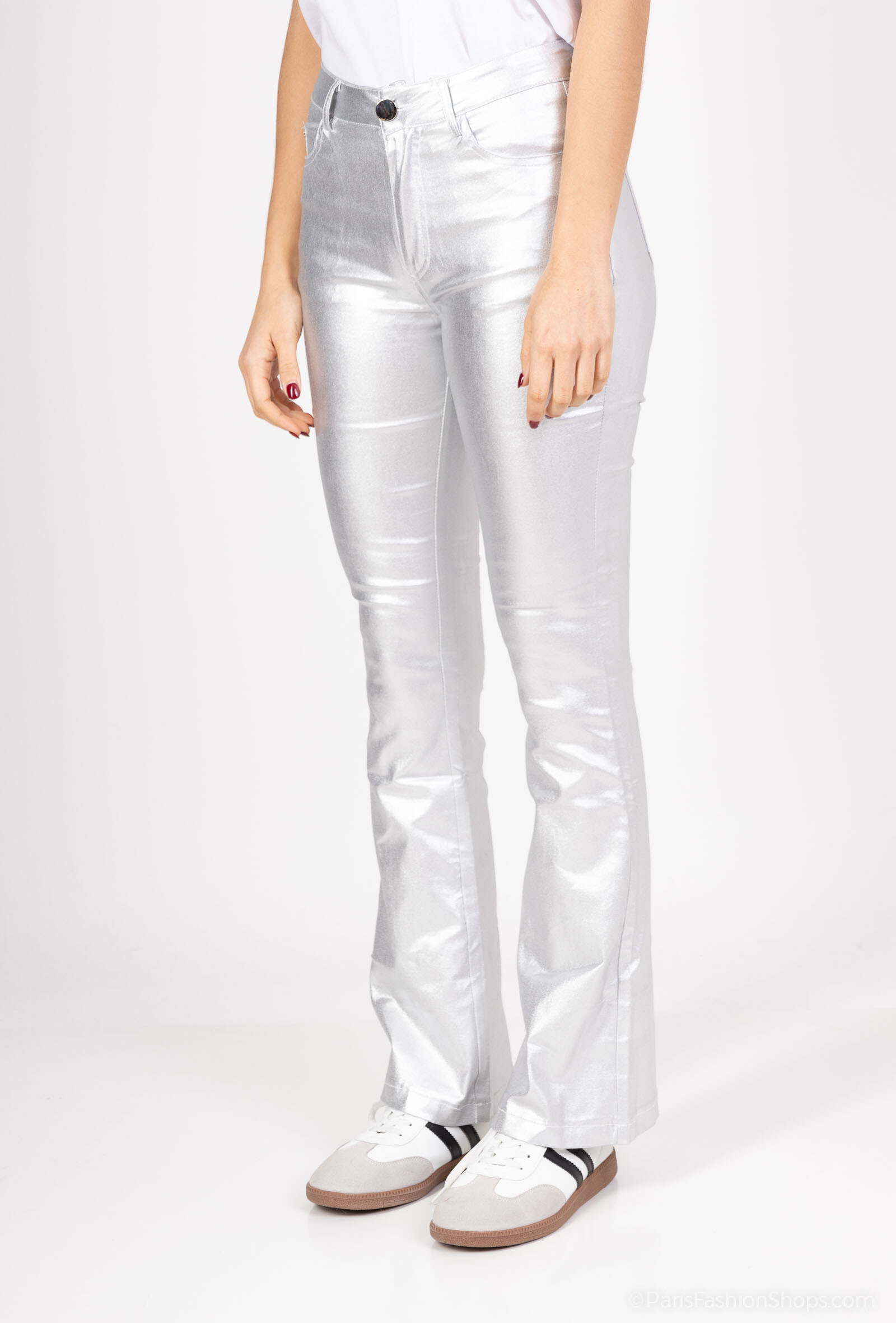 Grossiste Girl Vivi - Pantalon évasé en similicuir
