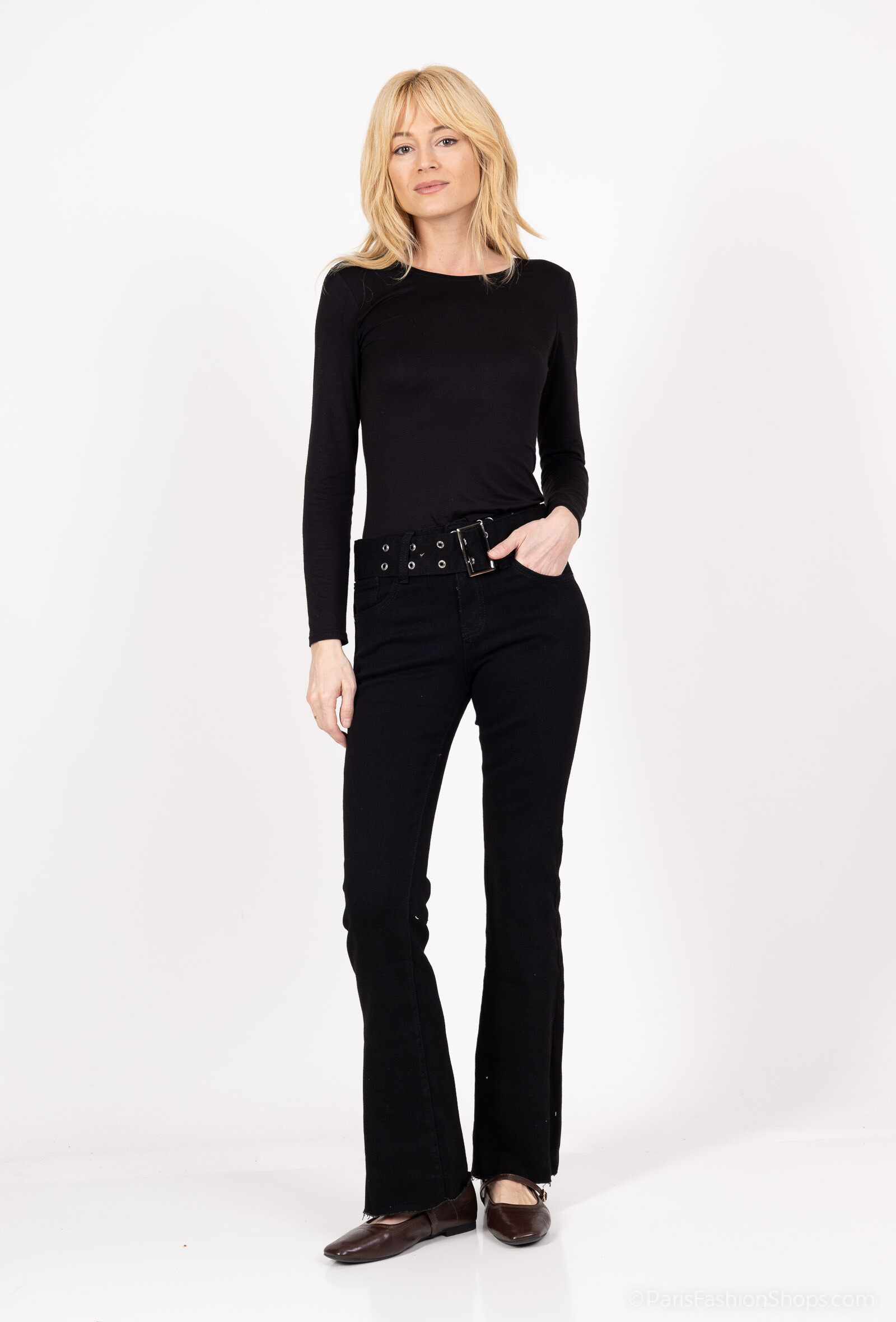 Wholesaler Girl Vivi - flared jeans with belt