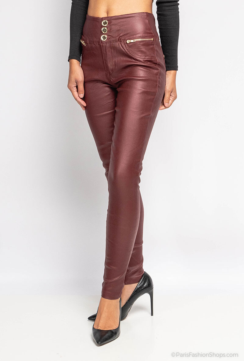Wholesaler Girl Vivi - Coated effect pants
