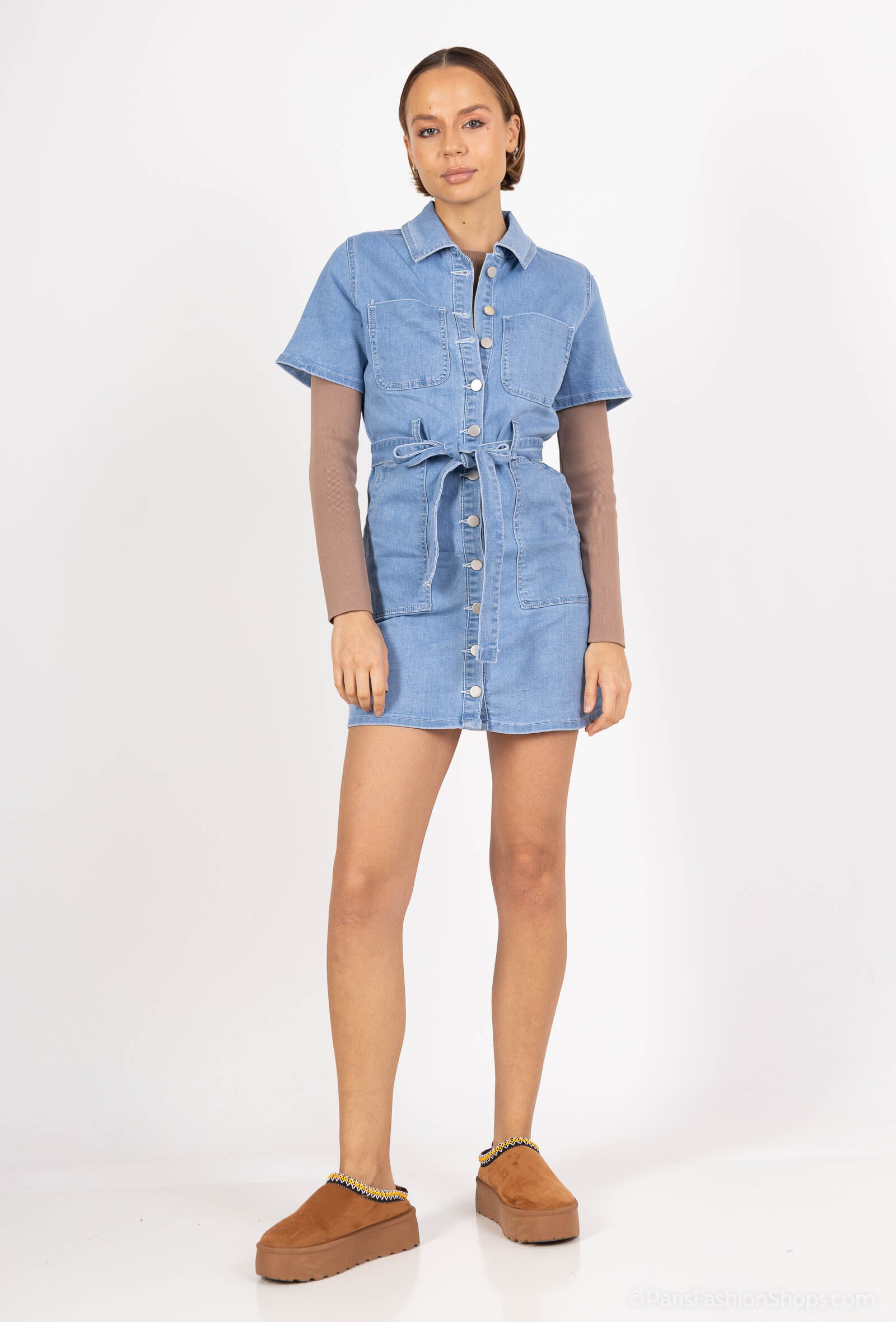 Wholesaler Girl Vivi - Buttoned denim dress