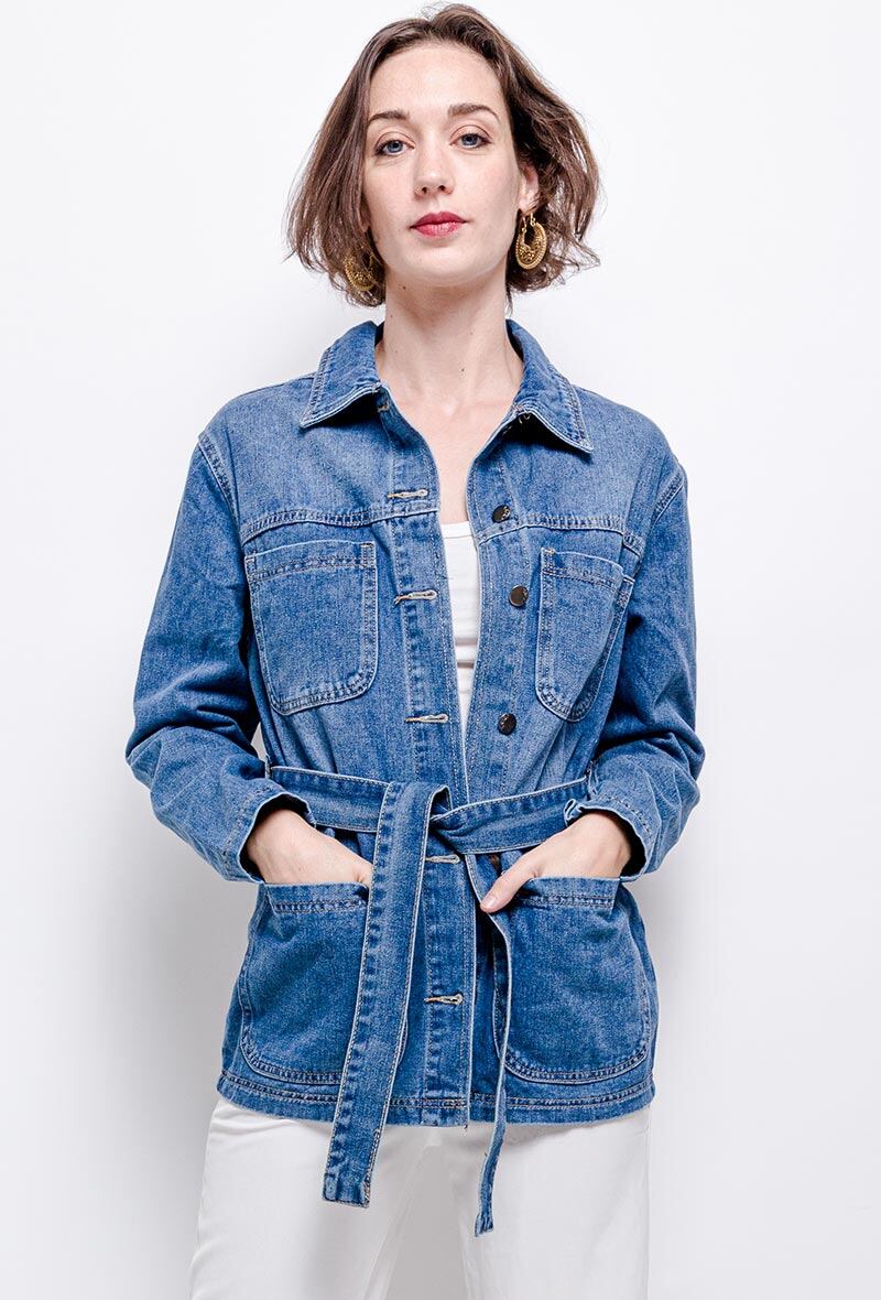 Grossiste Girl Vivi - Veste en jean avec ceinture