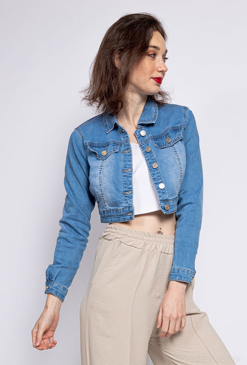 Wholesaler Girl Vivi - Cropped denim jacket