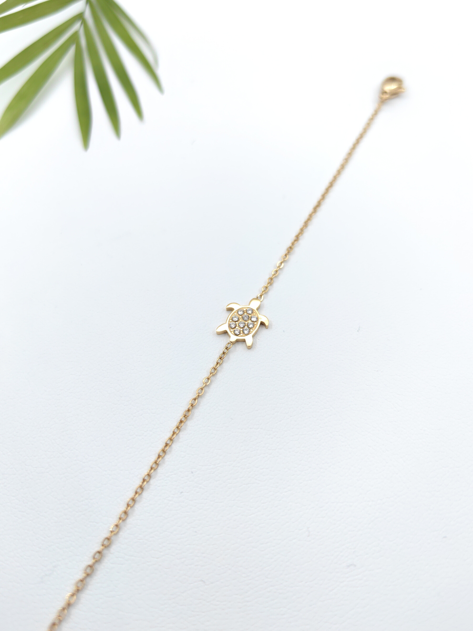 Großhändler Glam Chic - Schildkrötenarmband mit Edelstahl -Strasssteinen