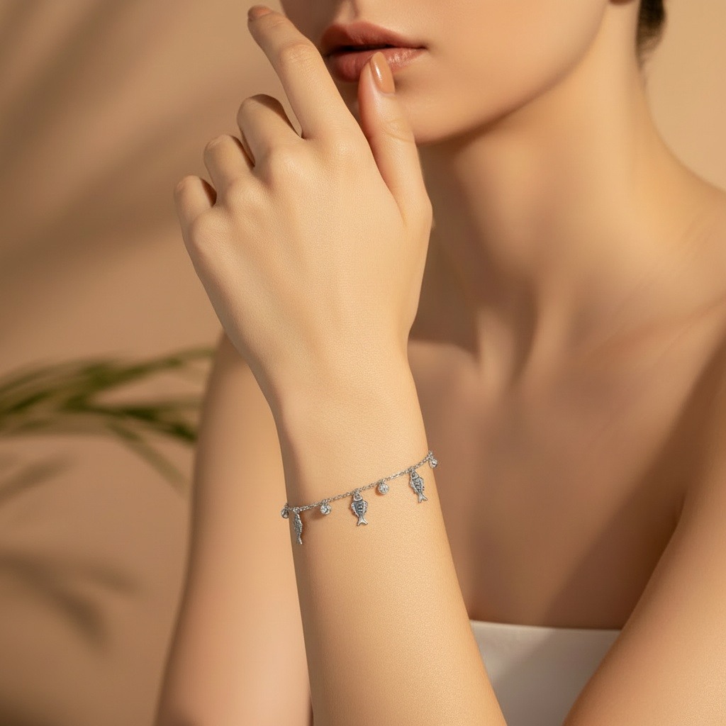 Bracelet - TD® - Charms en Cristal - Plaqué Argent 925 - Strass Blanc - Femme Argent - Achat