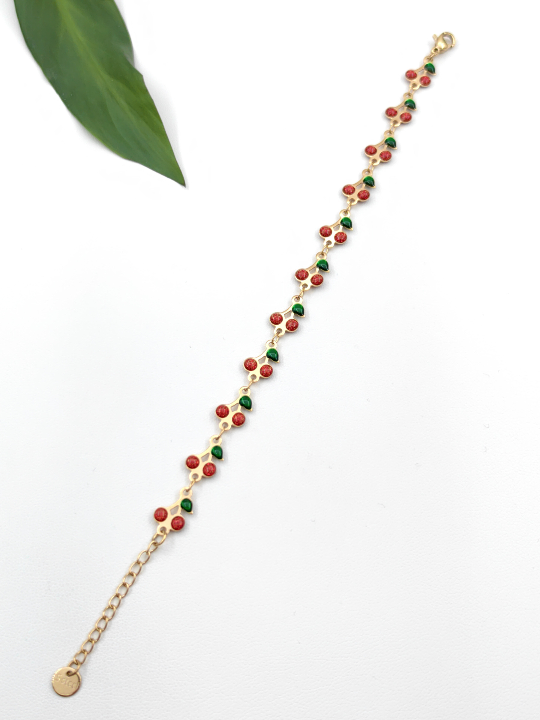 Wholesaler Glam Chic - Cherry sequined stainless steel bracelet
