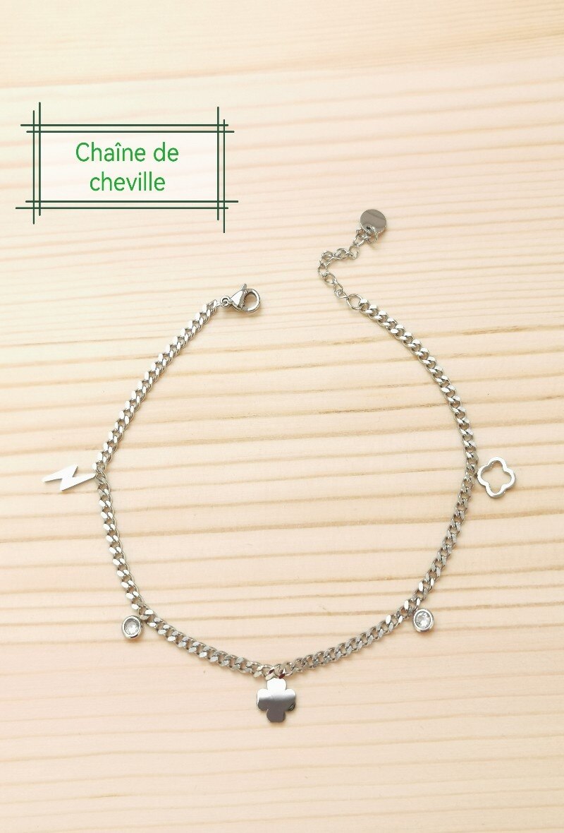 Wholesaler Glam Chic - Stainless Steel Clover Charm Anklet
