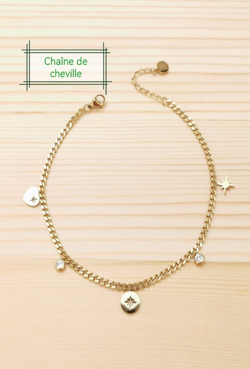 Wholesaler Glam Chic - Stainless Steel Star Charm Anklet