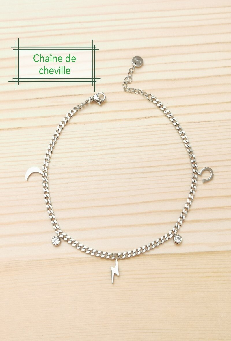 Wholesaler Glam Chic - Stainless Steel Lightning Bolt Anklet