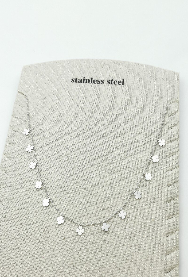 Grossiste Glam Chic - Collier pampille trèfle en acier inoxydable