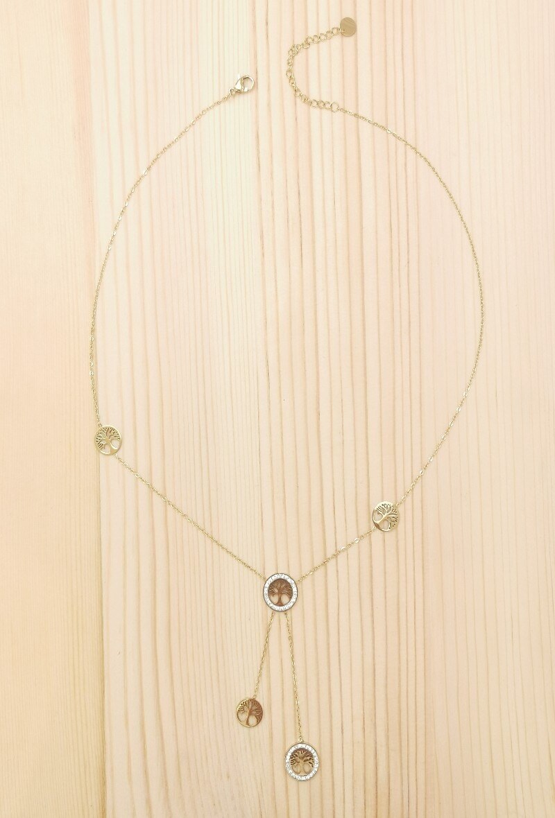 Wholesaler Glam Chic - Stainless steel tree of life pendant necklace
